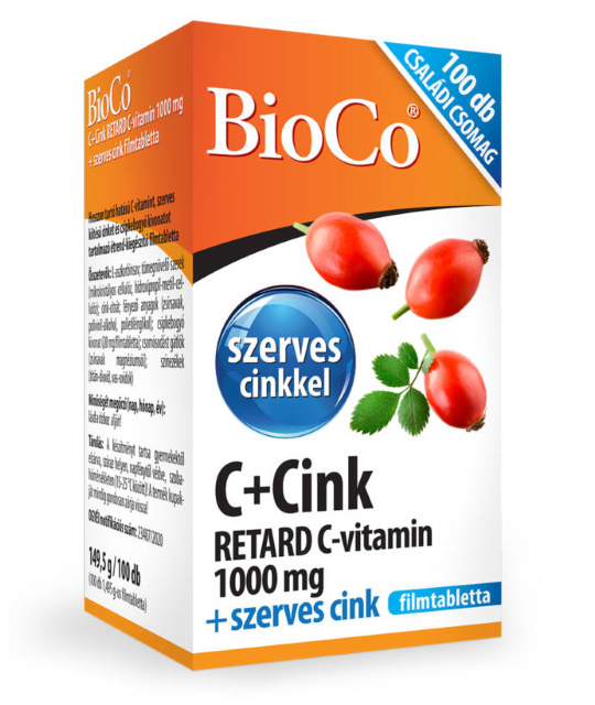 BioCo C+Zinok vitamin C 1000mg RETARD+organický zinok (100x)