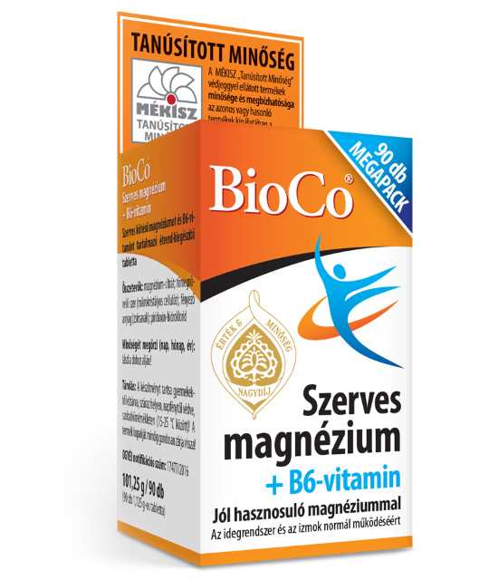 BioCo Organické Magnézium + vitamín B6 MEGAPACK  (90x)