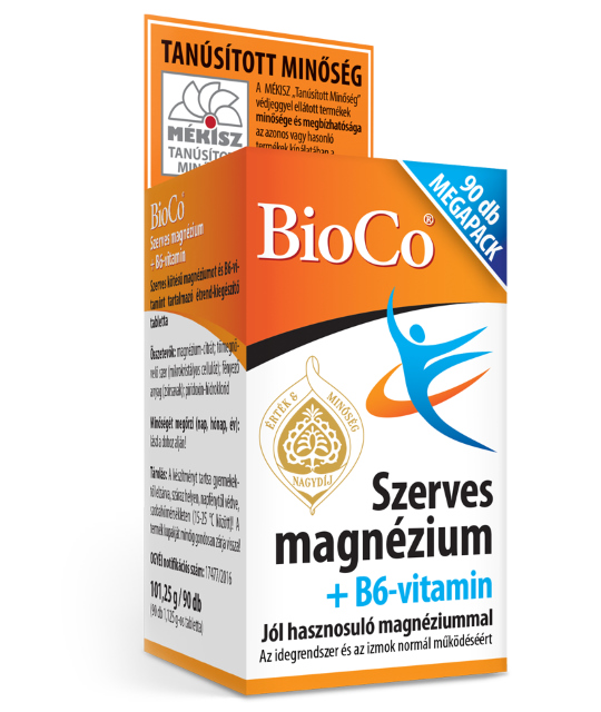 BioCo Organické Magnézium + vitamín B6 MEGAPACK  (90x)