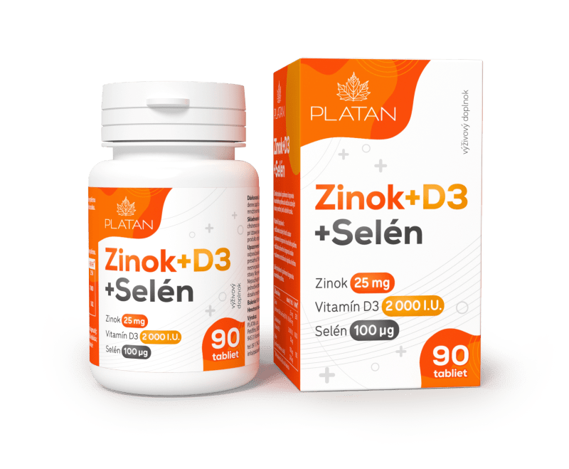 PLATAN Zinok + D3 + Selén (90x)